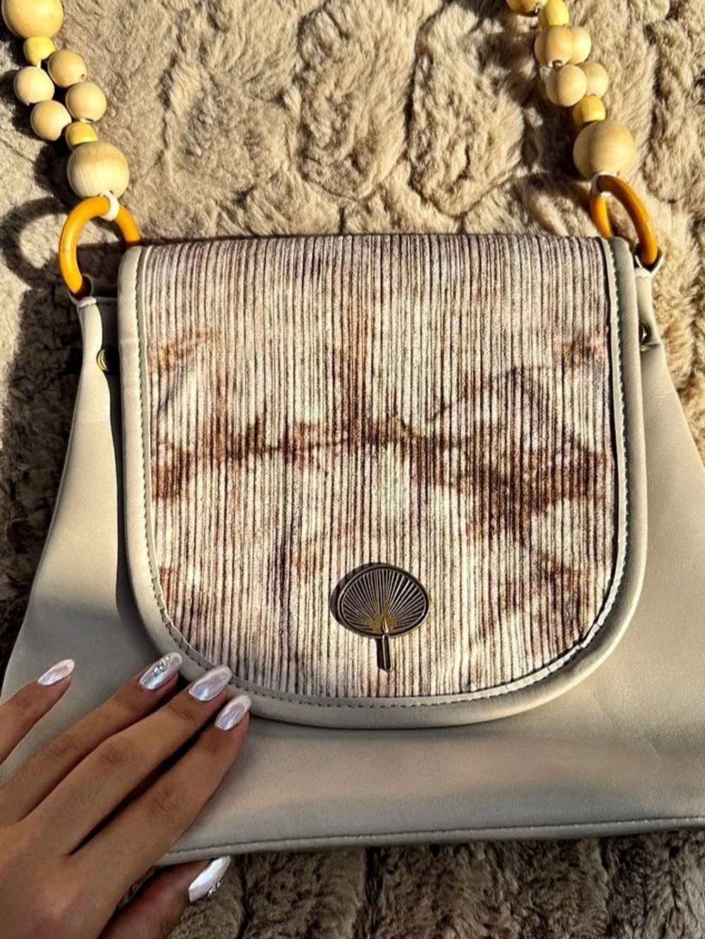 Vintage Wooden Strap Shoulder Bag